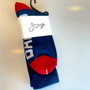 J. Boog Tour Merchandise Socks - Brand New - Blue Red Crew Socks